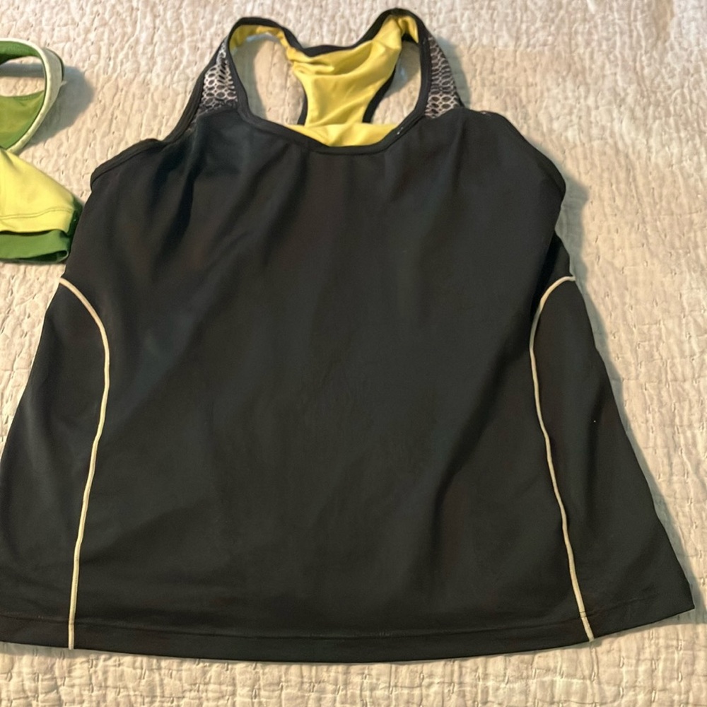 Green and Yellow Racerback Tank Tops - Picture 4 of 4